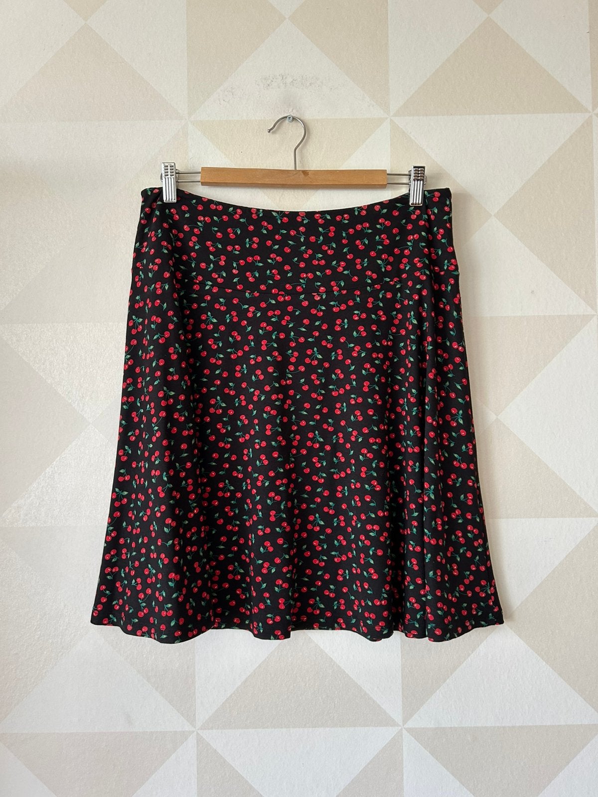 King Louie Border Skirt rok kers zwart L/40 zgan, Zwart, Maat 42/44 (L), Ophalen of Verzenden, Zo goed als nieuw
