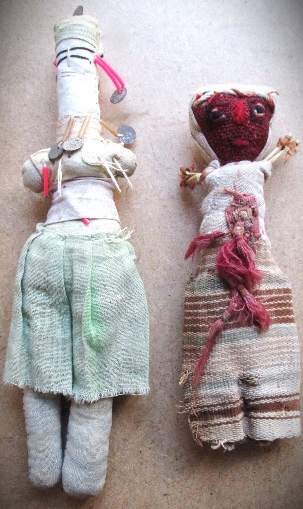 Voodoo Poppen~Zuid-Amerika~2 x originele pop~Chancay, Ophalen of Verzenden, Gebruikt, Overige typen, Overige religies