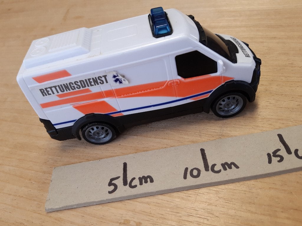 Ambulance Wit Dickie Toys Rettungswagen 15 cm lang, Ophalen of Verzenden, Gebruikt, Bus of Vrachtwagen, Overige merken
