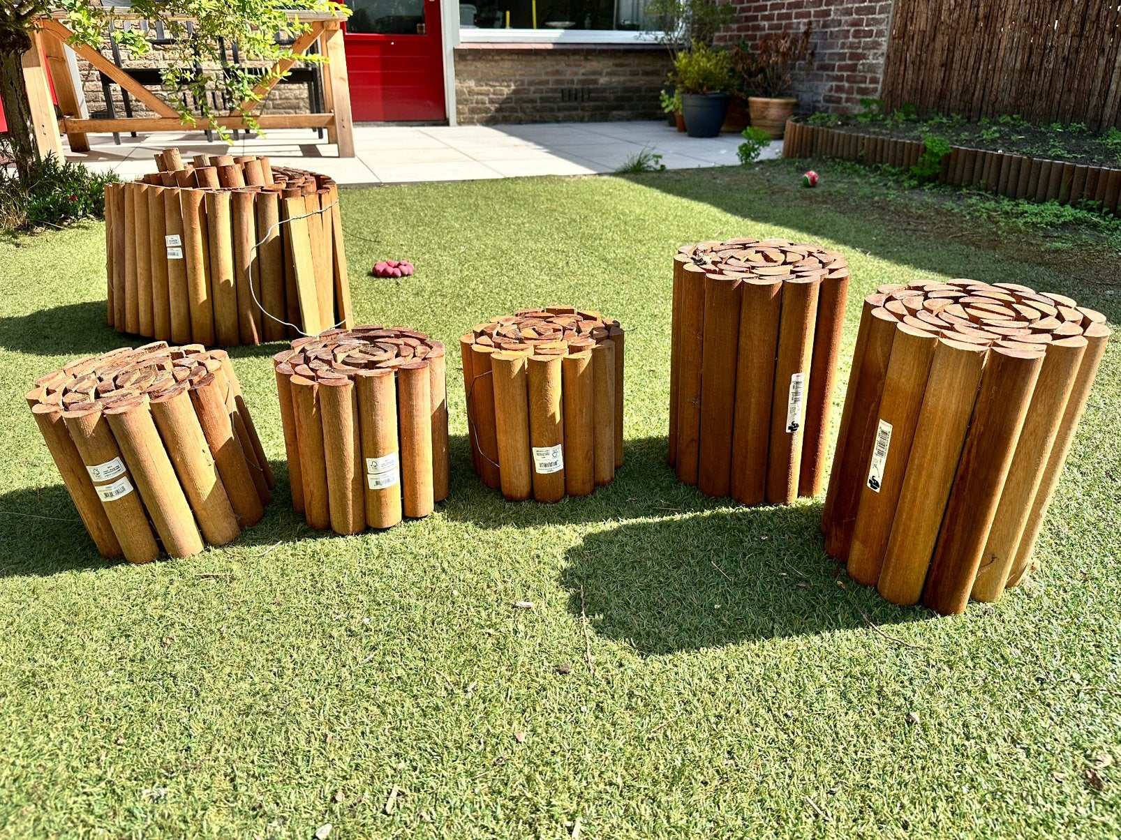 Hardhouten rolborders 14.4m lang, 20 & 30cm hoog, Tuin en Terras, Ophalen, Nieuw, Minder dan 25 cm, Border