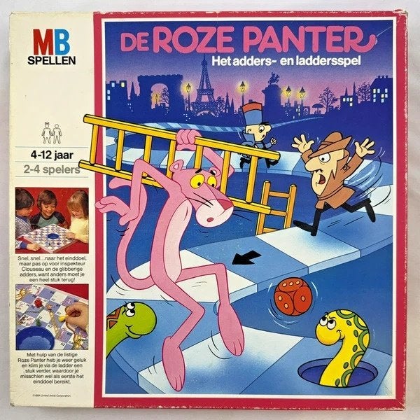 MB De Roze Panter bordspel adderspel ladderspel vintage 1984, Coolsingel 104, 3011 AG Rotterdam, Netherlands, MB Spellen, Verzenden