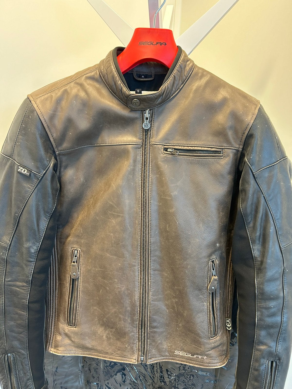 Segura 70’s leren motorjas - Vintage look, Motoren, Ophalen of Verzenden, Tweedehands, Heren, Jas | leer