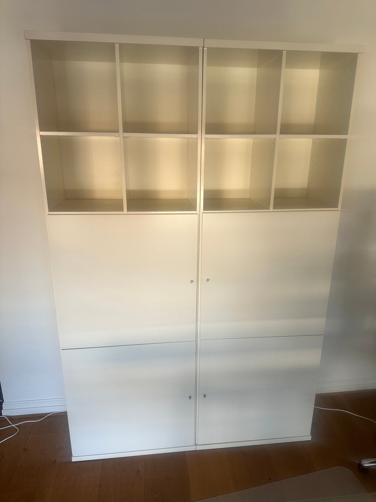 Witte IKEA KALLAX Kast (2 stuks) met deurtjes – Nette staat!, Ophalen, Zo goed als nieuw, Minder dan 150 cm, Minder dan 100 cm