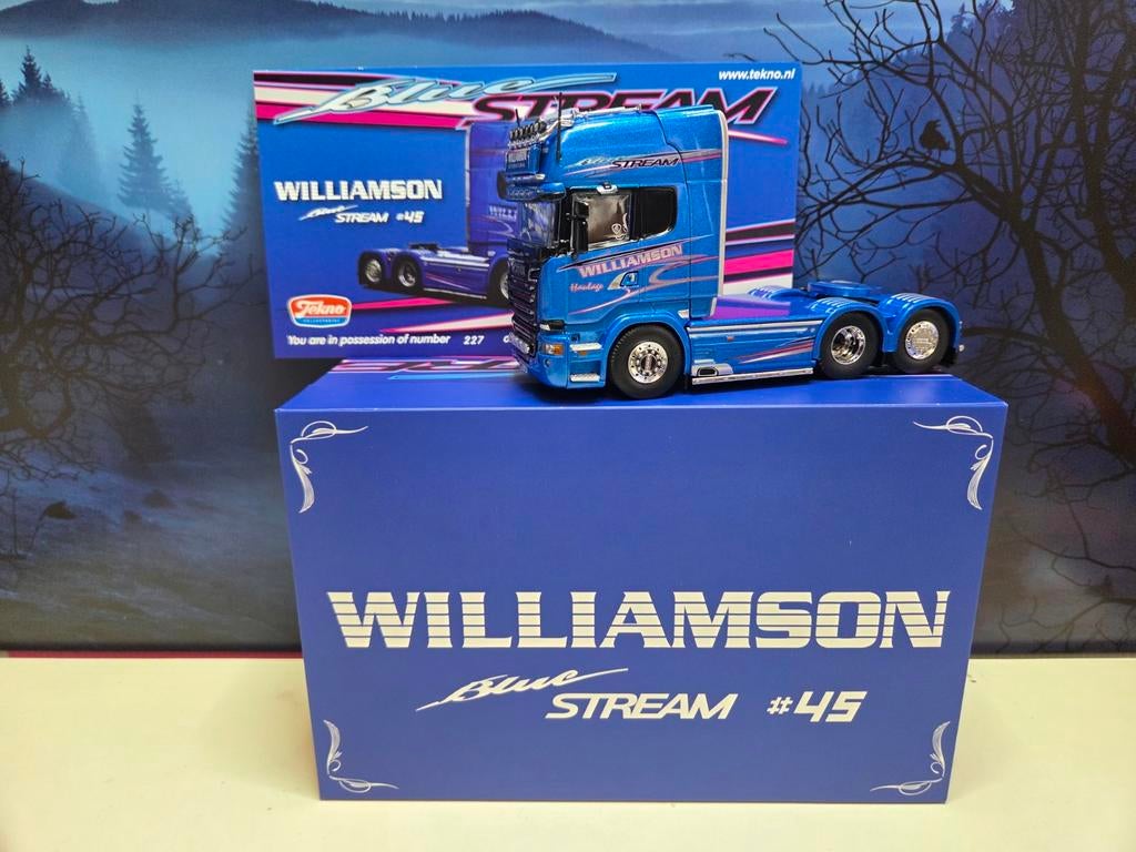 Tekno williamson scania blue streamline, Hobby en Vrije tijd, Modelauto's | 1:50, Nieuw, Jobo-models, Jobo.models@gmail.com, Ophalen of Verzenden
