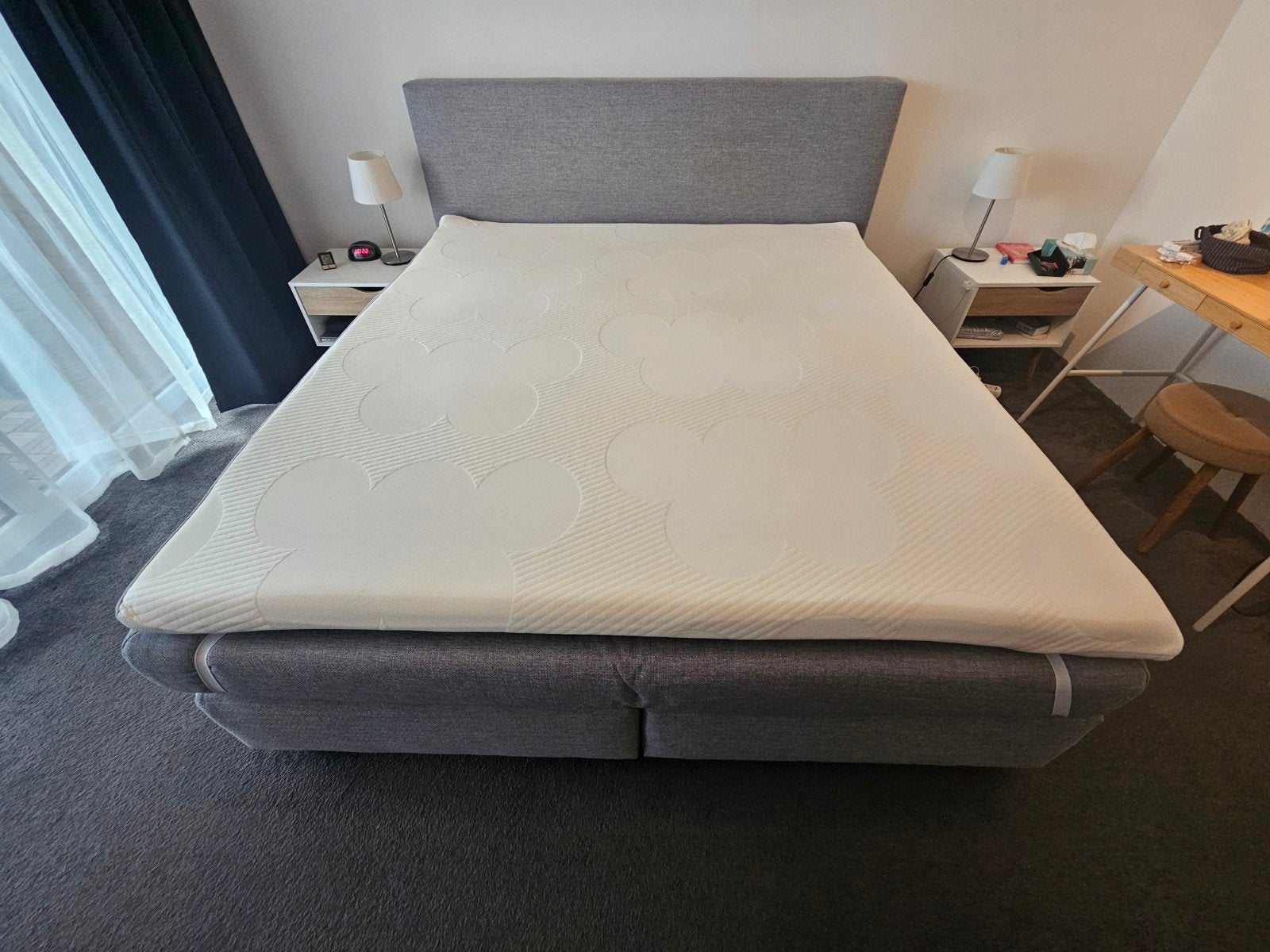 Complete Boxspring 180x200 cm – Inclusief Matras en Topper, Huis en Inrichting, Ophalen, Gebruikt, Tweepersoons, 180 cm