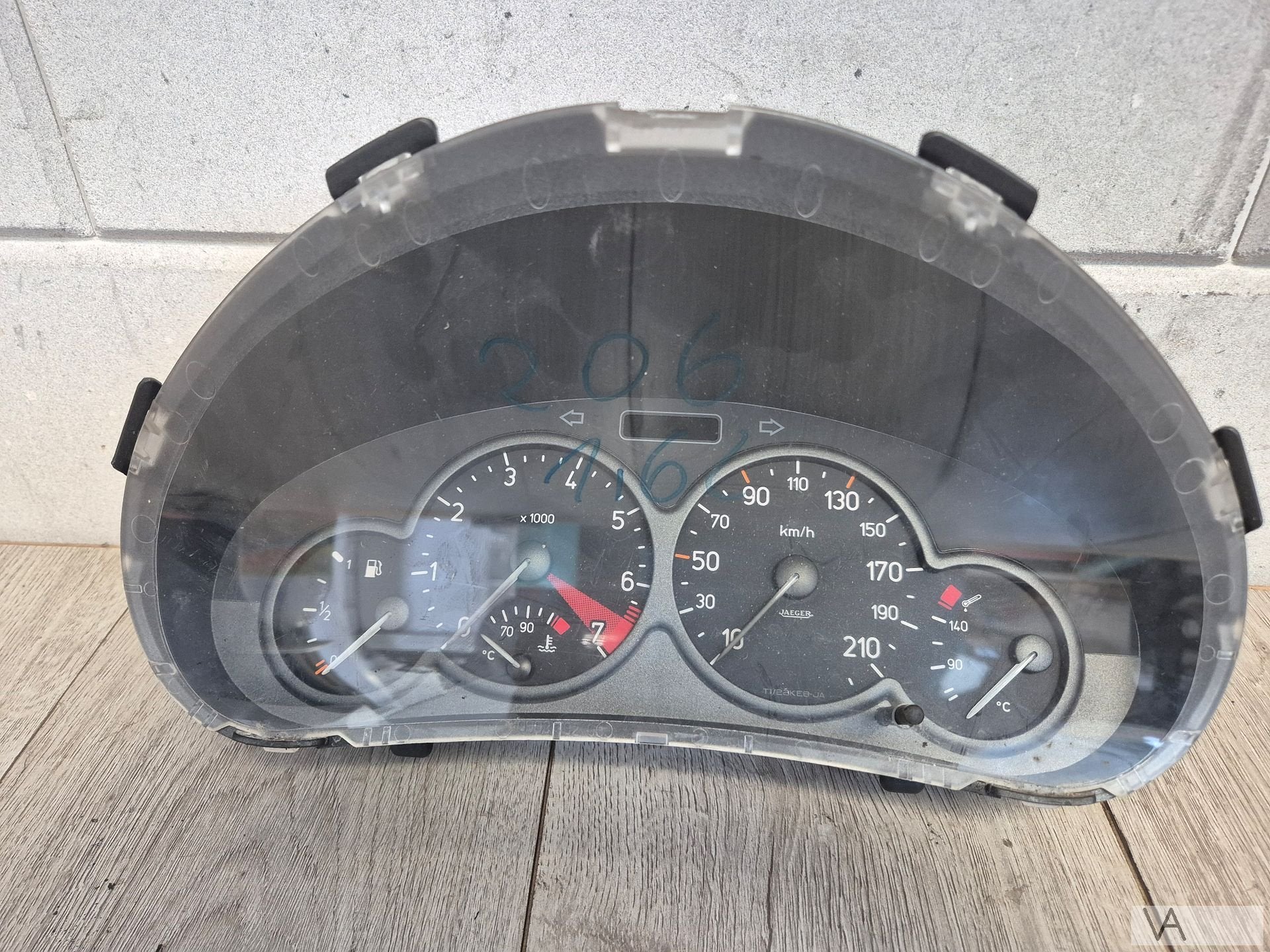 Tellerklok cockpit van Peugeot 206 1998 - 2002 9643402280, Gebruikt, -, -, Ophalen of Verzenden