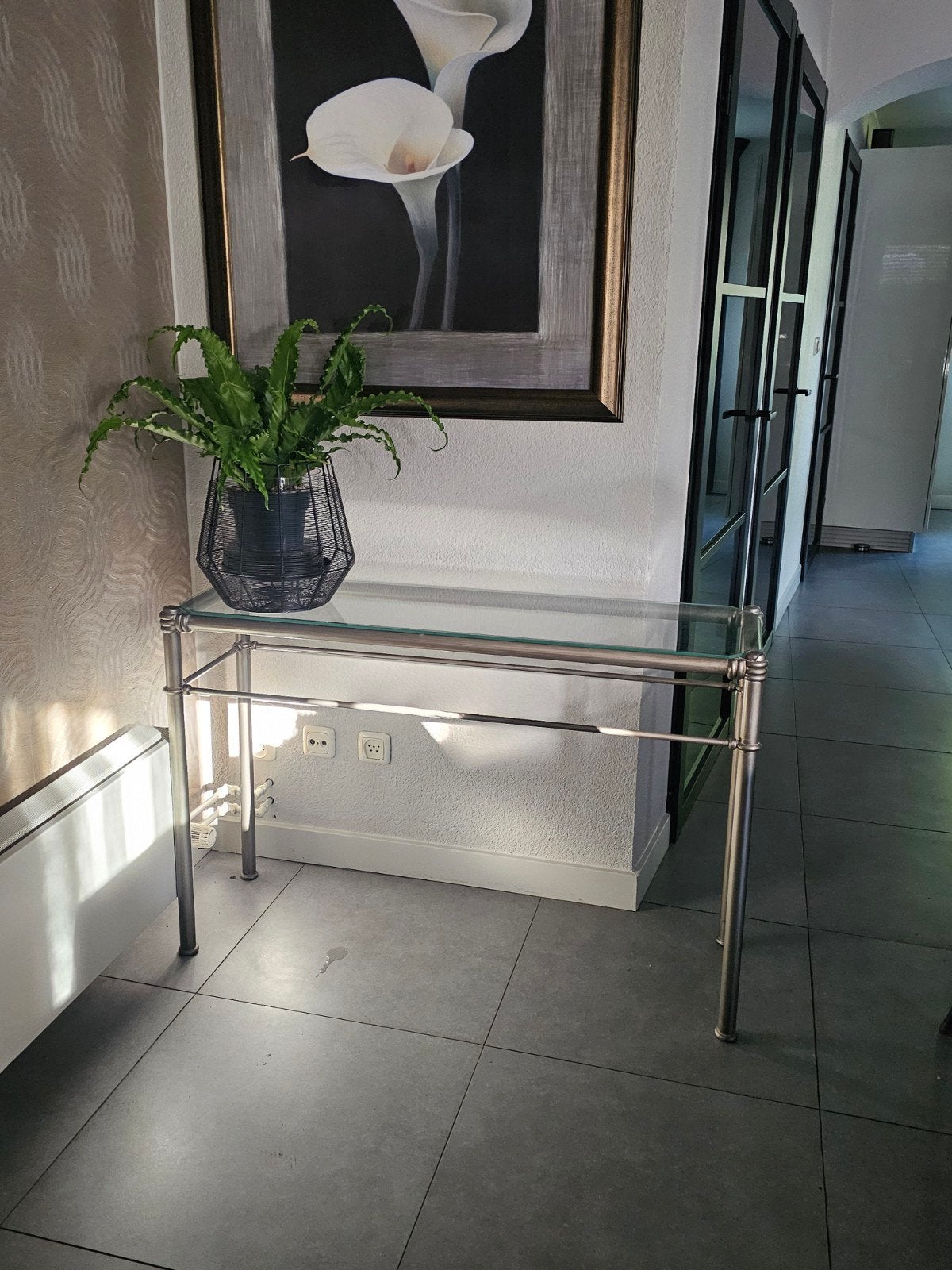 make up tafel/ sidetable  glas, Ophalen, Zo goed als nieuw, Rechthoekig, Minder dan 100 cm
