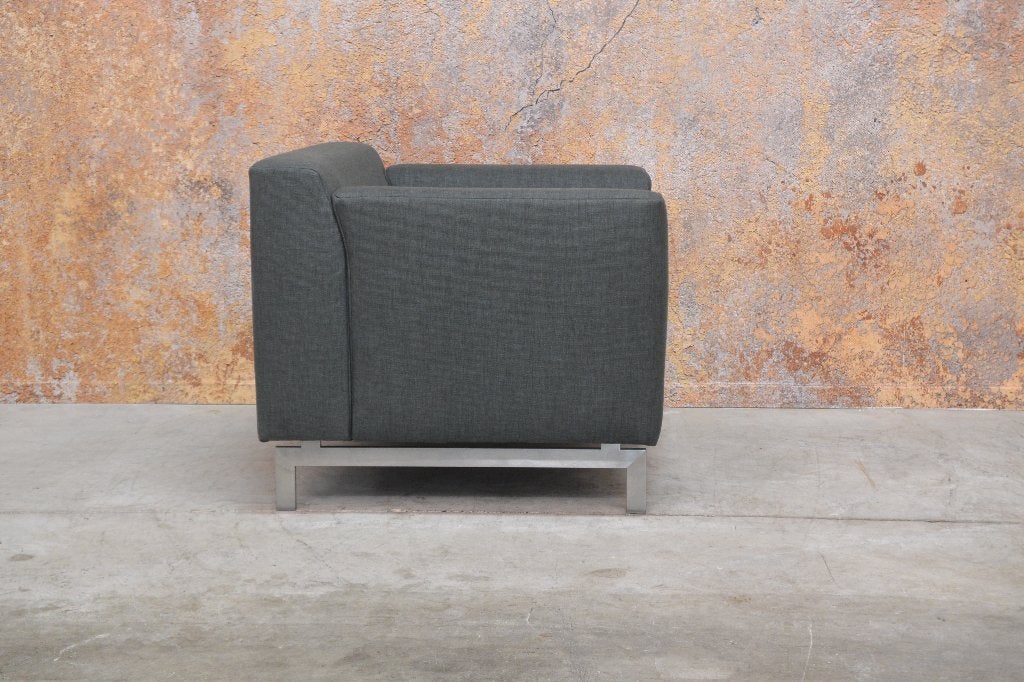 ZGANieuw grijsgroene stoffen Rolf Benz Linea design fauteuil, Leolux gelderland harvink rolf benz jori design on stock montis
