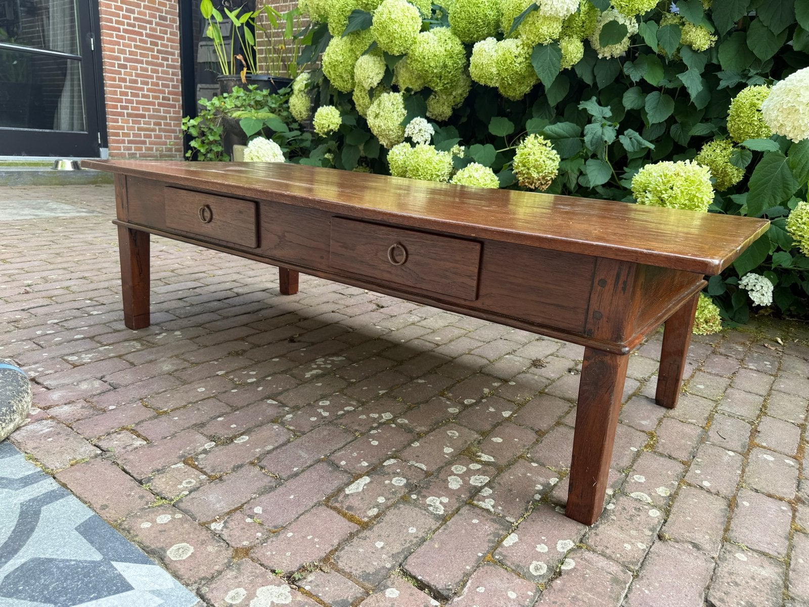 Antieke houten tafel met lades - Rustieke charme, Ophalen