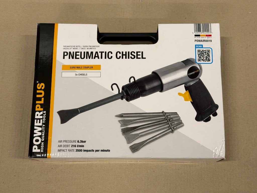 Nieuwe Powerplus POWAIR0019 pneumatische beitel set., Doe-het-zelf en Verbouw, Ophalen of Verzenden, Nieuw, Beitel