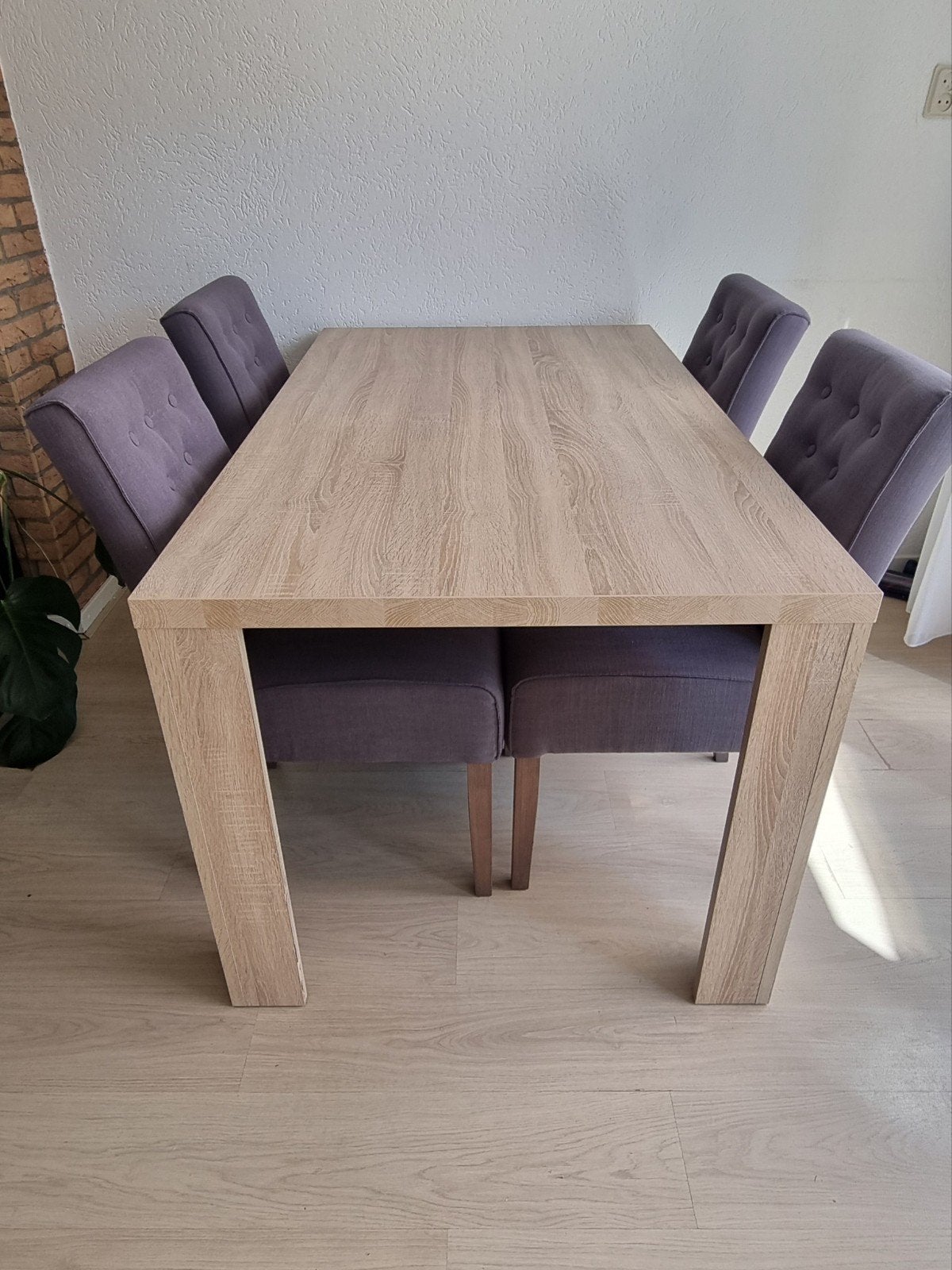 Eettafel met 4 stoelen, Ophalen, Gebruikt, 50 tot 100 cm, 150 tot 200 cm