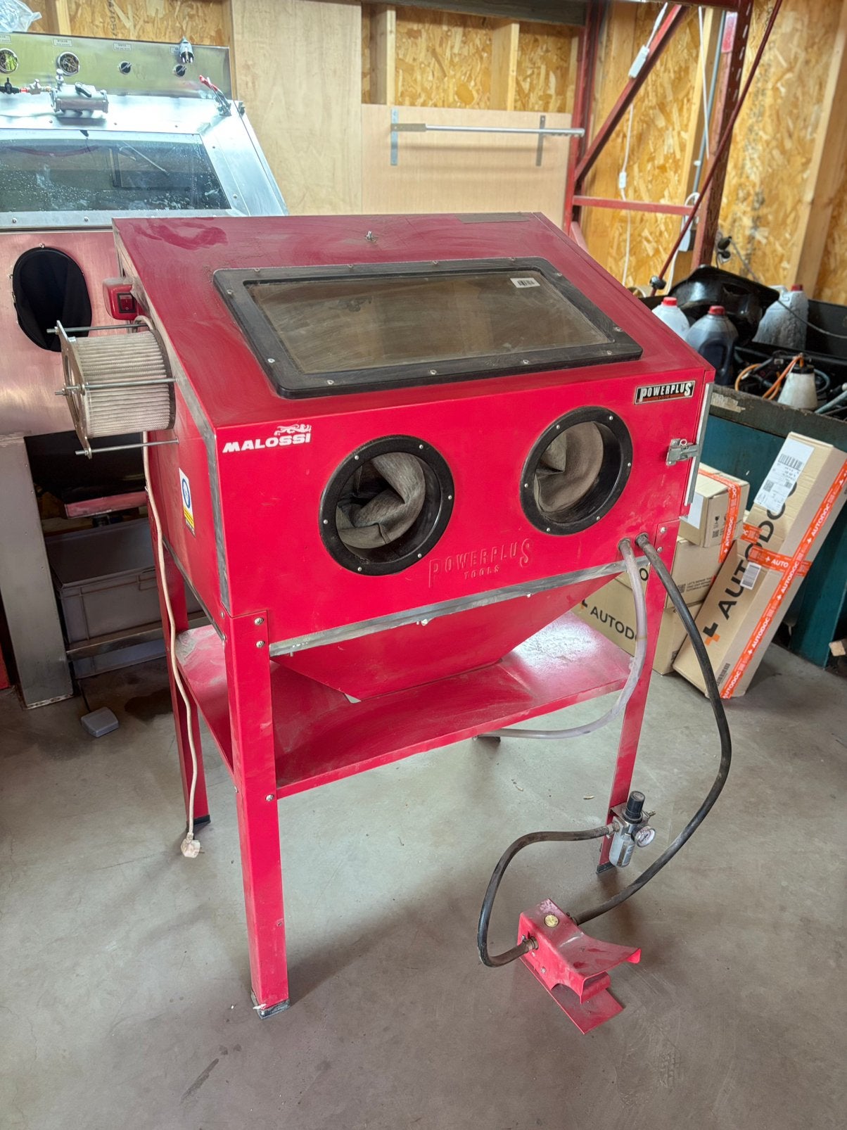 Powerplus straalcabine 220 met upgrades, Doe-het-zelf en Verbouw, Gereedschap | Overige machines, Ophalen, Gebruikt, Powerplus tools