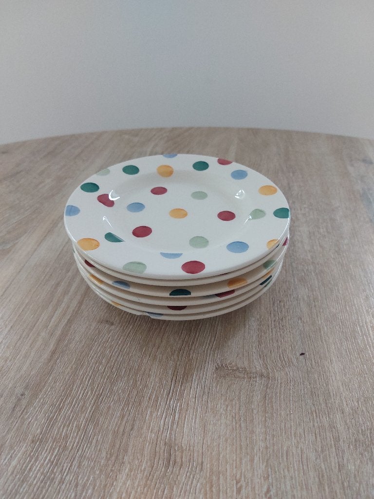Emma Bridgewater 6,5 inch plate polka dot, 6 stuks, Huis en Inrichting, Ophalen of Verzenden, Zo goed als nieuw, Emma Bridgewater