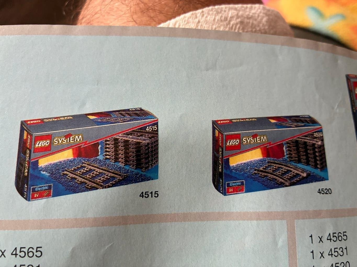 Lego Treinrails: 4515 Rechte Rails & 4520 Bochten (Gebruikt), Gebruikt, Overige thema's, Lego, Ophalen of Verzenden