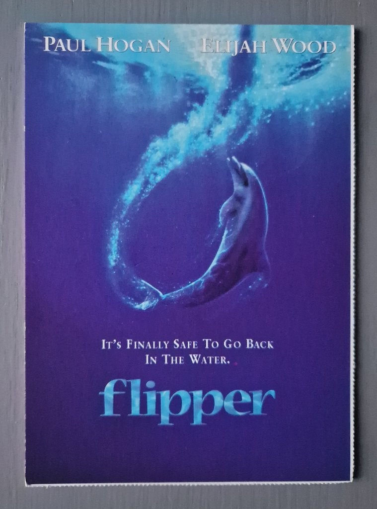 Paul Hogan Elijah Wood Flipper dolfijn Ansichtkaart 4, Verzamelen, Verzenden, 1980 tot heden, Ongelopen, Sterren en Beroemdheden