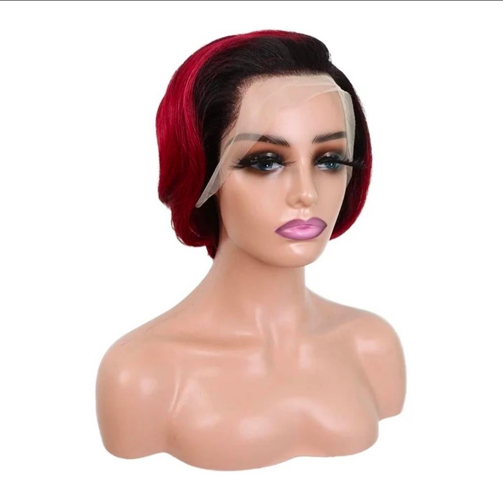 Pixie kort bob pruik/ wig 100% menselijke haar, Ophalen of Verzenden, Nieuw, Pruik of Haarverlenging