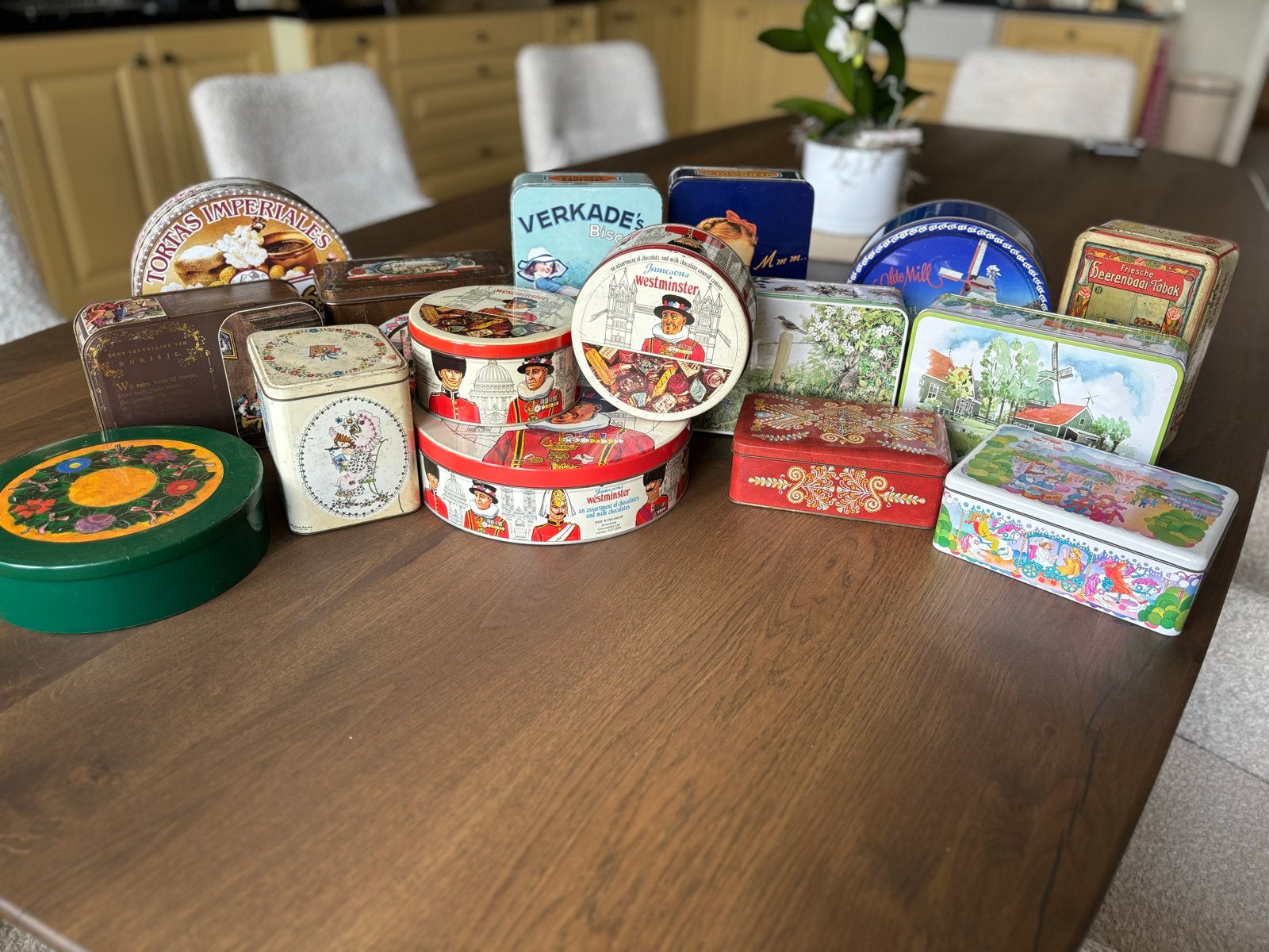 Grote collectie vintage blikken - Verkade, Droste, etc., Verzamelen, Ophalen, Gebruikt, Overige, Overige merken