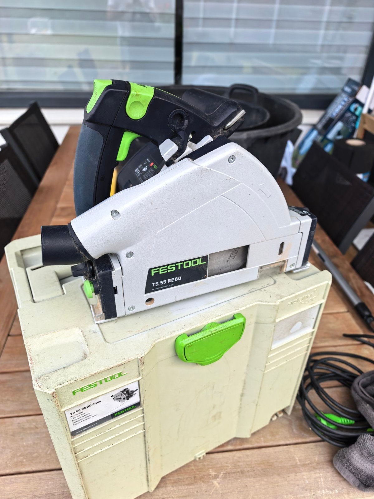 Festool TS REBQ-Plus, Doe-het-zelf en Verbouw, Gereedschap | Zaagmachines, Ophalen, Invalzaag, Zo goed als nieuw, 30 tot 70 mm