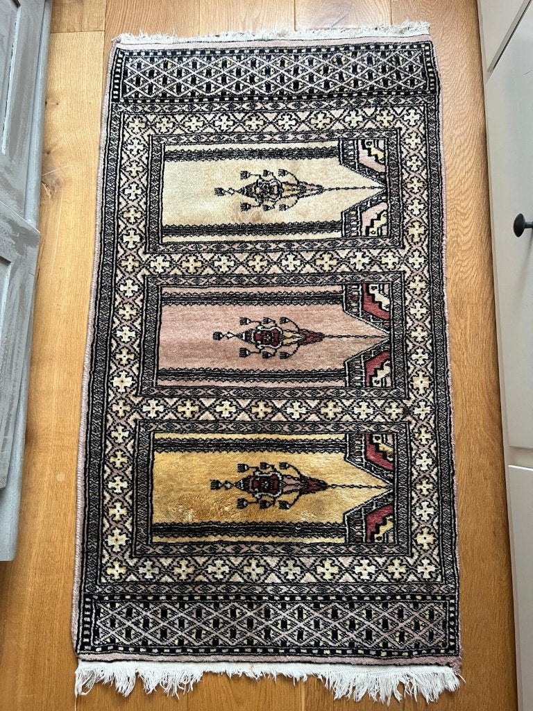 Vloerkleed wol 115*62 cm wol mihrab, Gebruikt, 100 tot 150 cm, Rechthoekig, 50 tot 100 cm