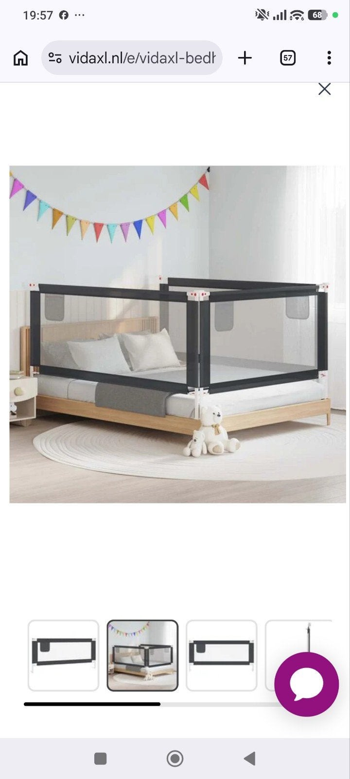 Bedhekjes baby peuter vida xl 200 cm, Ophalen of Verzenden, Nieuw