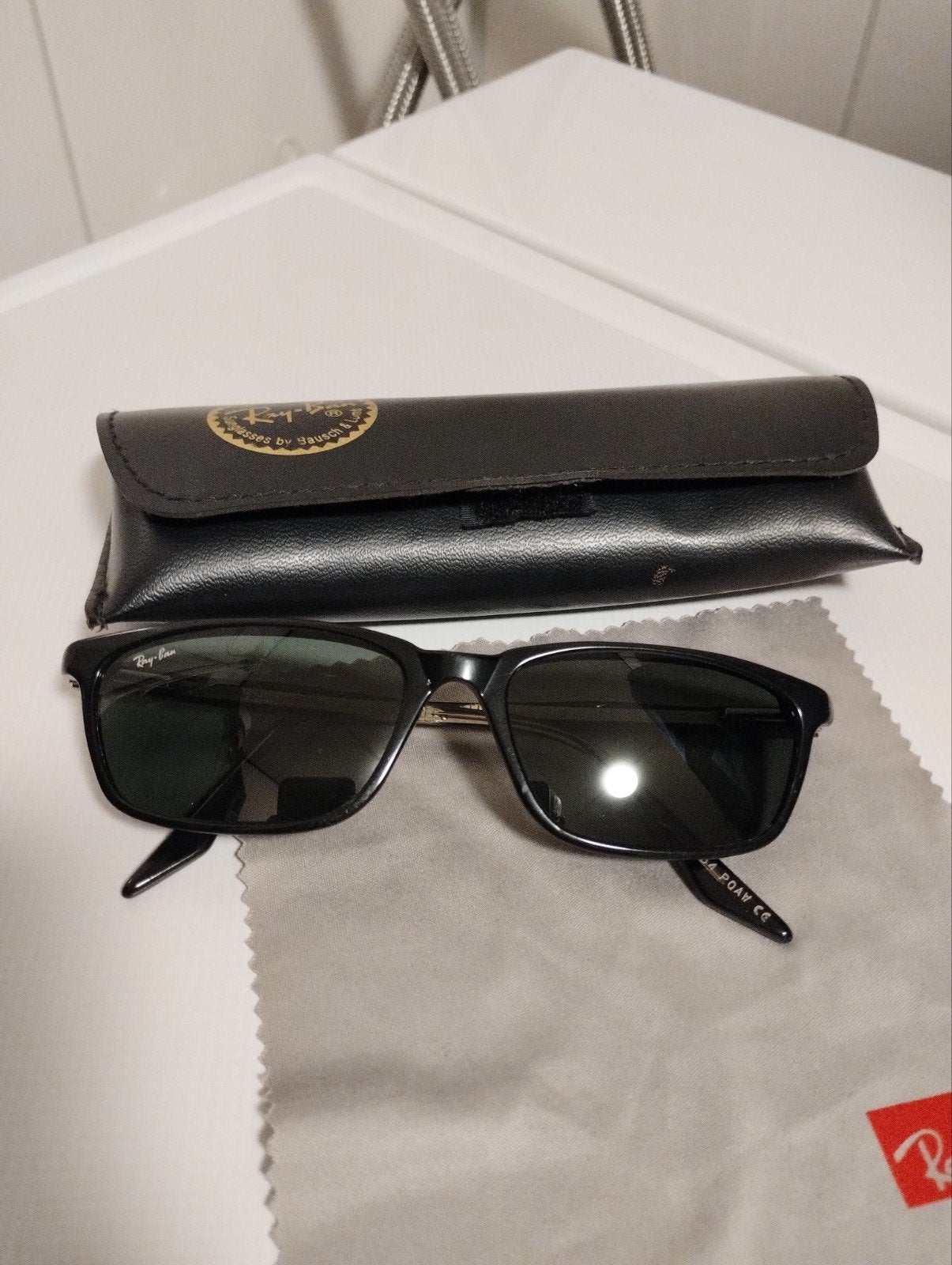Vintage B&L Ray Ban black rimmed slimline wayfarer, Ophalen of Verzenden, Zwart, Ray-Ban