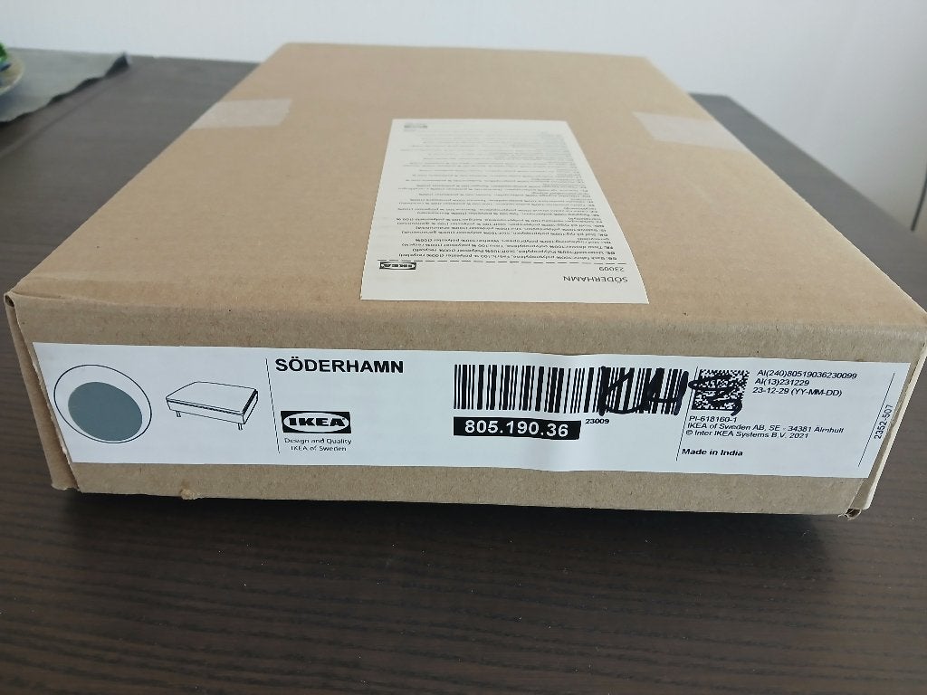 Ikea SODERHAMN Hoes voetenbank, Tonerud grijs., Ophalen of Verzenden, Kussen, Grijs, Nieuw
