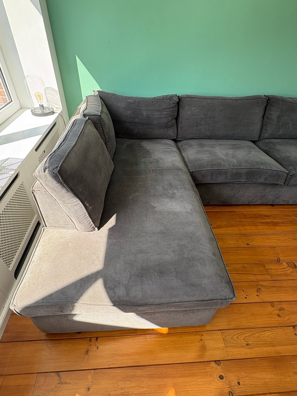 Grote Hoekbank met Lounge Gedeelte - 285cm Breed, Huis en Inrichting, Banken | Bankstellen, Ophalen, 250 tot 300 cm, Gebruikt