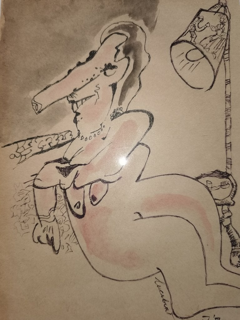 Unieke Tekening Lucebert gesigneerd en gedateerd, Ophalen