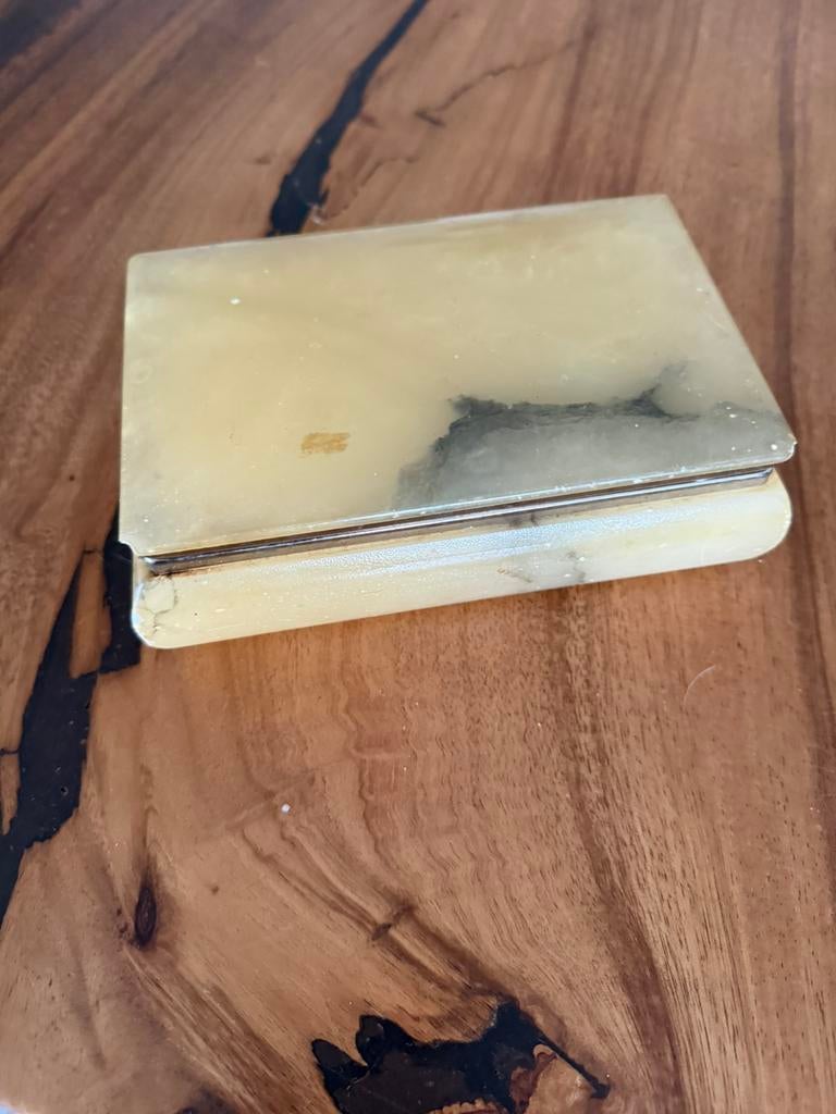 Vintage onyx groenkleurig doosje., Ophalen of Verzenden