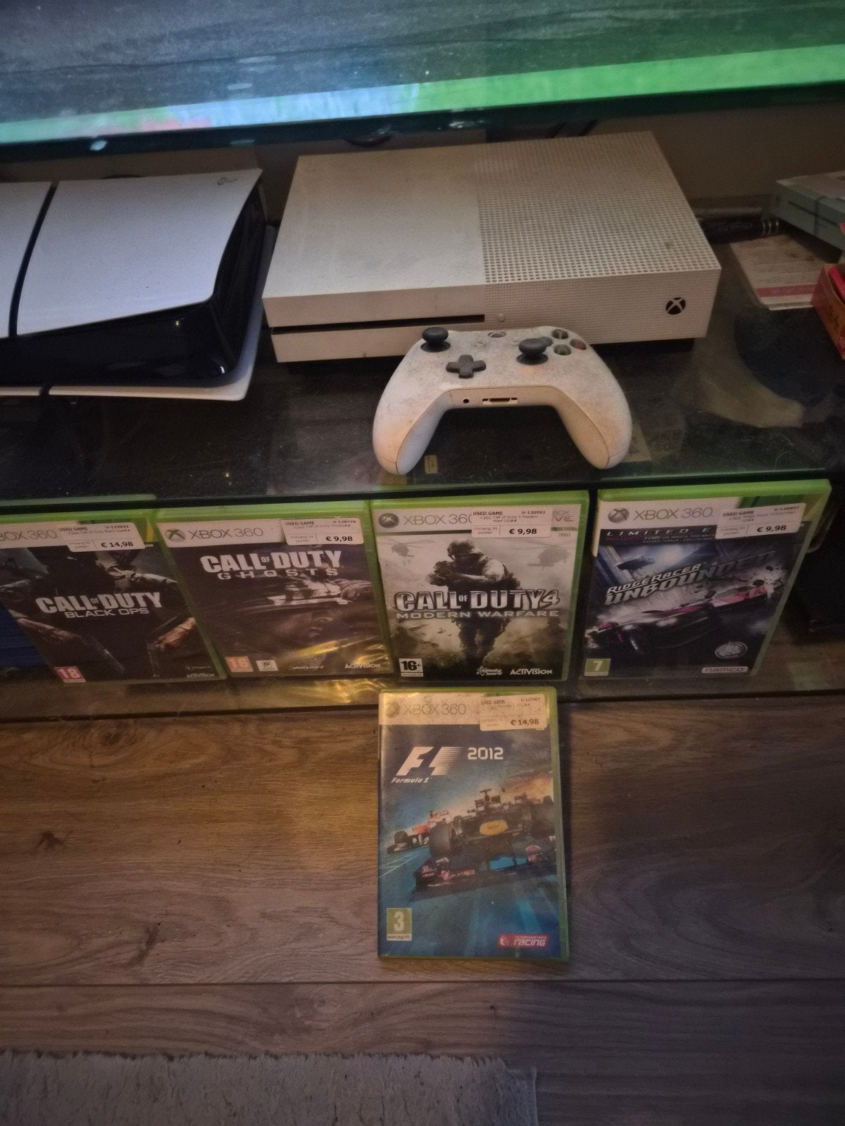 Xbox One S met controller en games, Ophalen, Xbox One S, Zo goed als nieuw, Met 1 controller