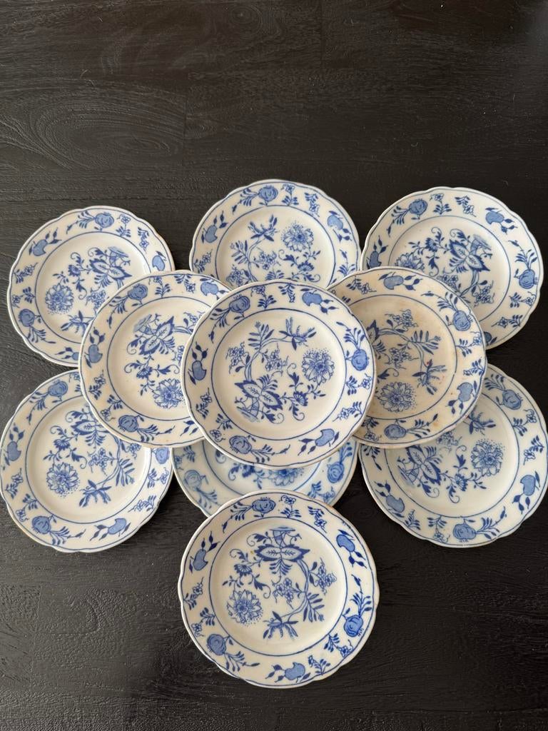 Zwiebelmuster petrus regout 10 gebaksbordjes, Verzenden