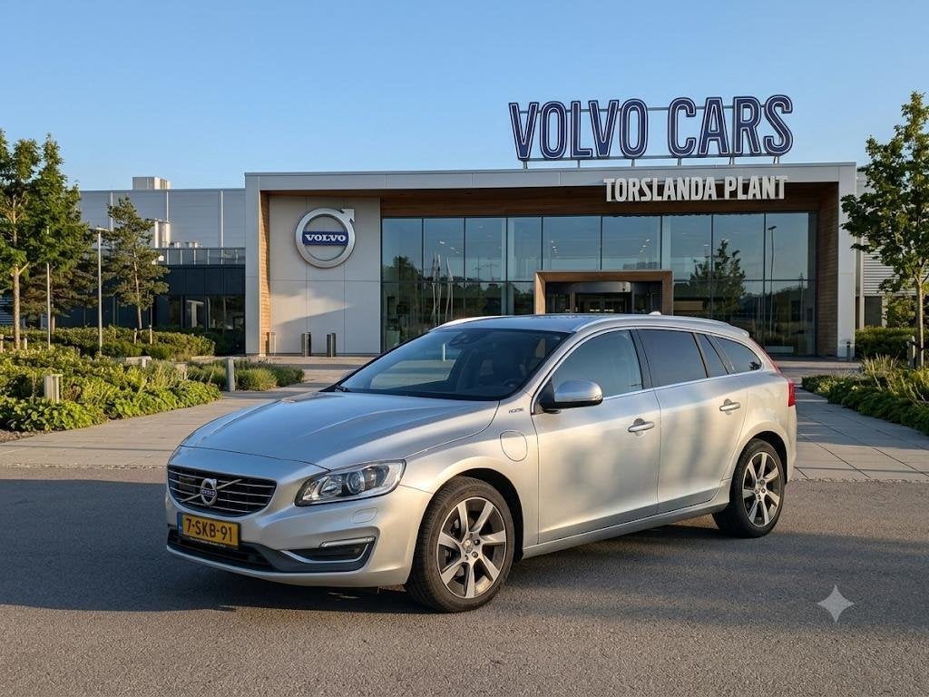 Volvo V60 D6 285pk Plug-in Hybrid 2013 Grijs, Auto's, Volvo, Automaat, 1849 kg, 1800 kg, Zwart