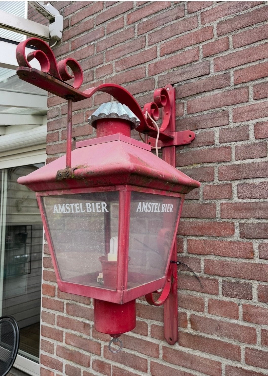 Vintage Amstel Bier Reclame Lamp - Wandlamp, Verzamelen, Ophalen, Gebruikt, Amstel