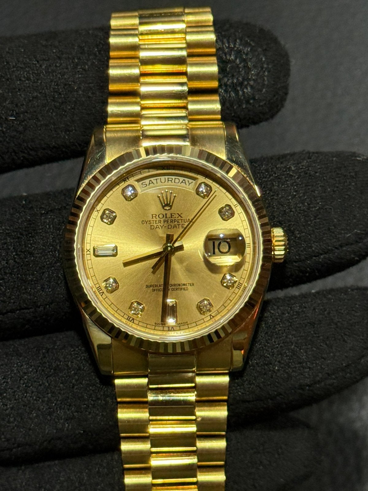Rolex Day-Date 36mm 2017, 118238, Diamond dial, Ophalen of Verzenden, Zo goed als nieuw, Goud, Rolex