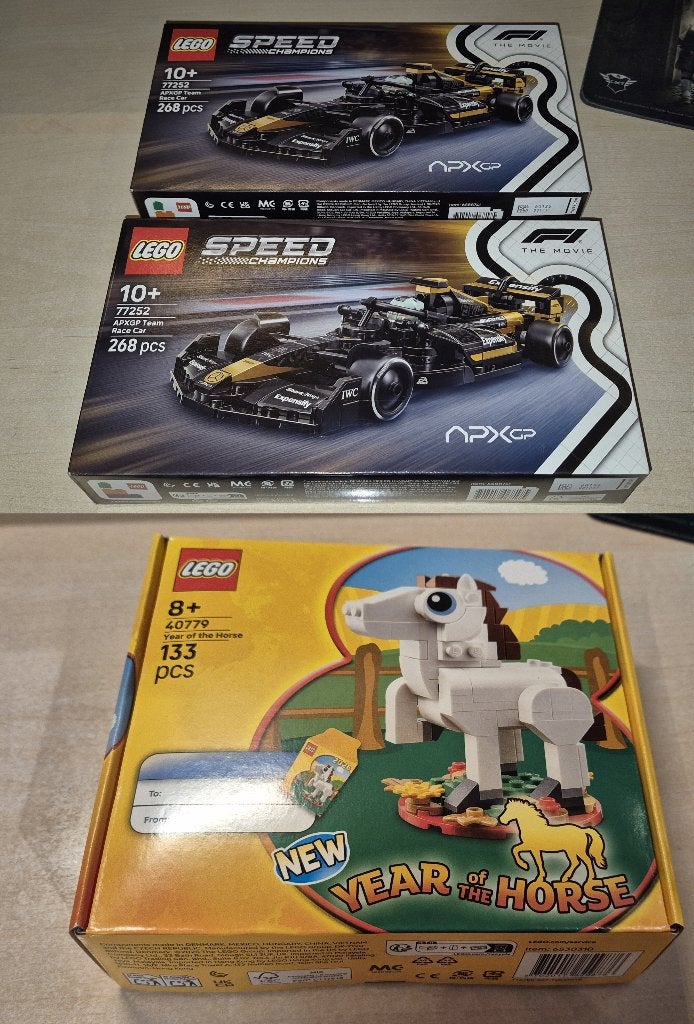 LEGO 2x 77252 APX GP & 1x GWP 40779 Year Of The Horse [NEW], Lego, Nieuw, Complete set, Compleet