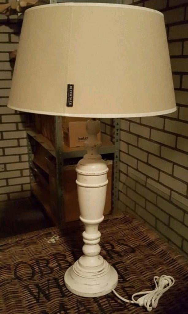 Nieuw! Prachtige Riverdale lamp wit/beige, Ophalen, Nieuw