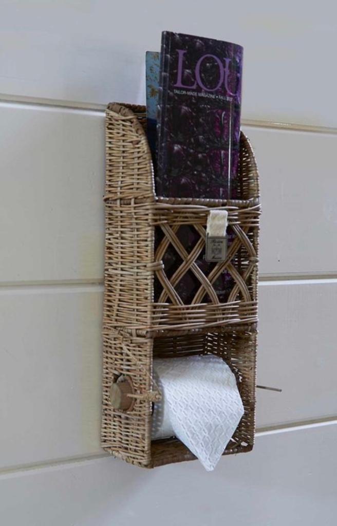 Riviera Maison Rattan WC Rolhouder Toilet Organizer, Ophalen of Verzenden, Zo goed als nieuw, Bruin, Overige typen