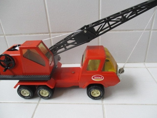 Tonka hijskraan in gebruikt staat, Verzamelen, Speelgoed, Gebruikt, Ophalen of Verzenden