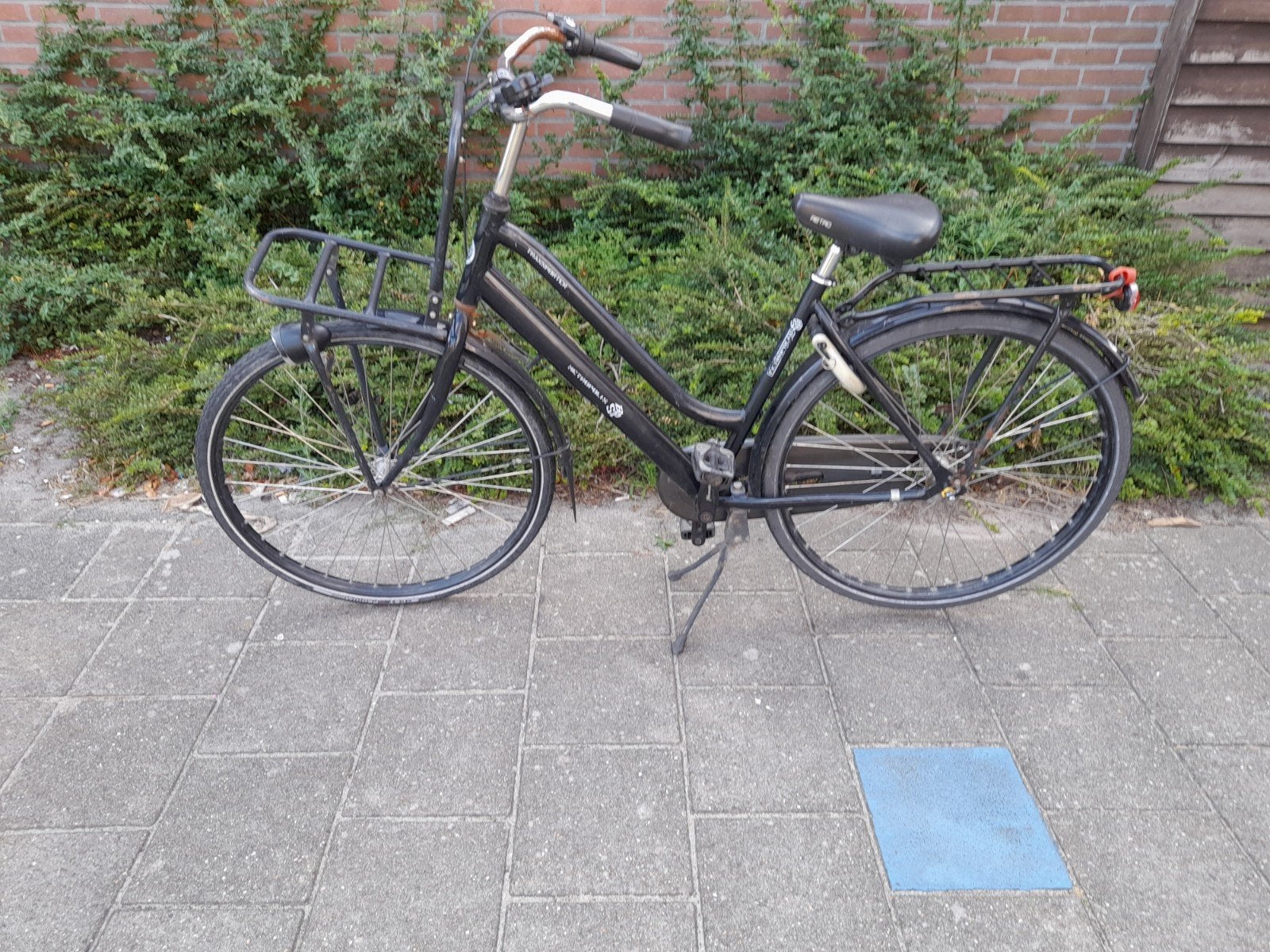 bsp transportfiets 28/50H 3V zwart €50,- damesfiets, Fietsen en Brommers, Fietsen | Dames | Damesfietsen, Terugtraprem, Gebruikt