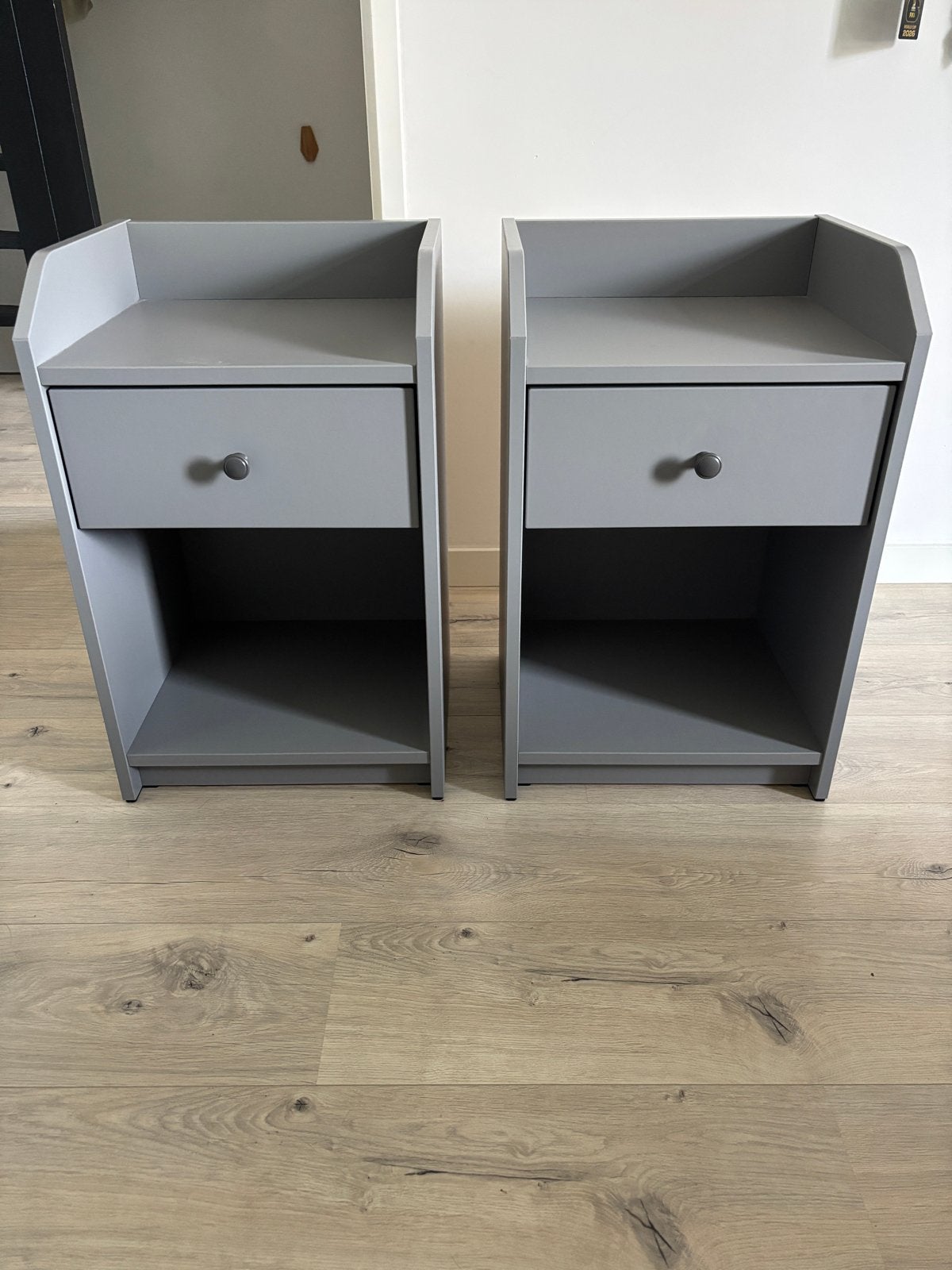 2 Ikea Hauga nachtkastjes, Gebruikt, Minder dan 45 cm, Hout, 55 tot 70 cm