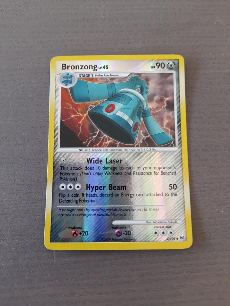 2009 arceus 33/99 bronzong reverse, Ophalen of Verzenden, Gebruikt, Losse kaart, Foil