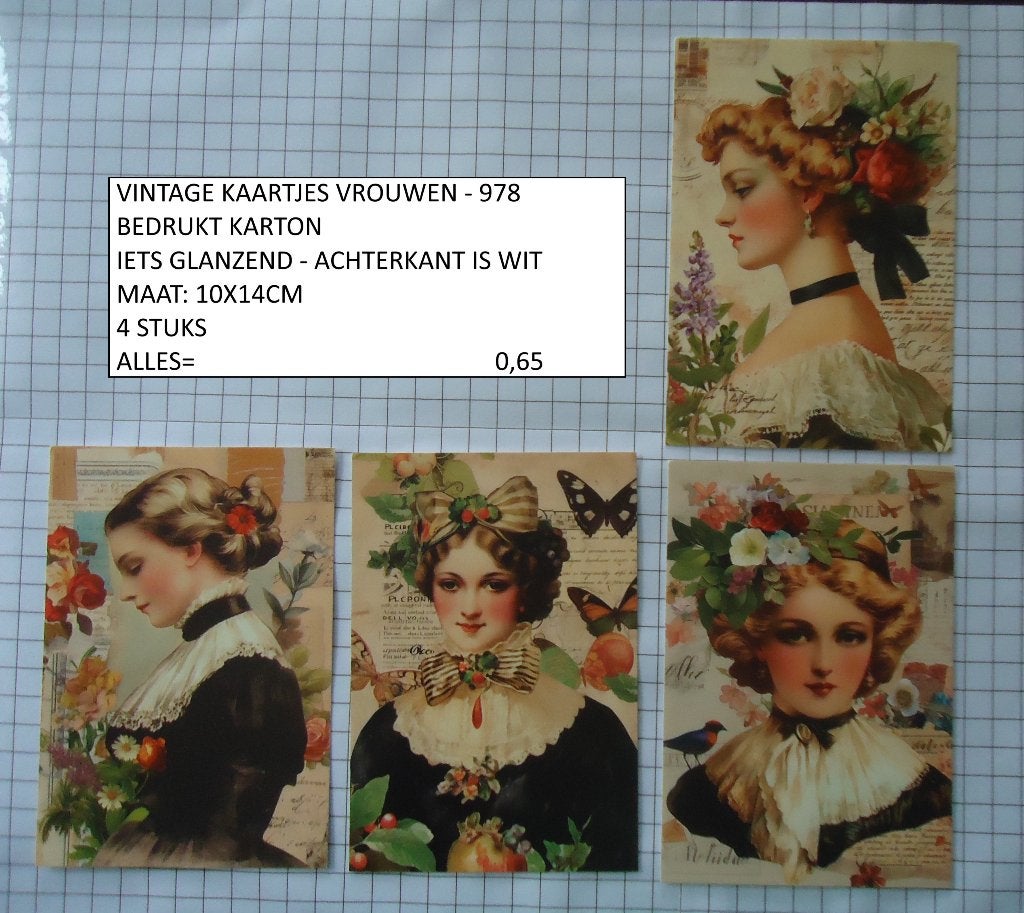 vintage kaarten vrouwen 978 ( alleen verzenden, Hobby en Vrije tijd, Scrapbooking, Ophalen, Nieuw, Papier of Karton, Overige merken