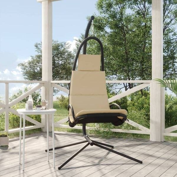 Hangstoel + standaard zwart swing schommelstoel GRATIS BZRGD, Verzenden, Hangstorl, Zwart, Overige materialen