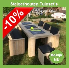 Steigerhout tuinmeubelen tuinset tuintafel gratis levering, Verzenden, Steigerhout, Nieuw, Eettafel