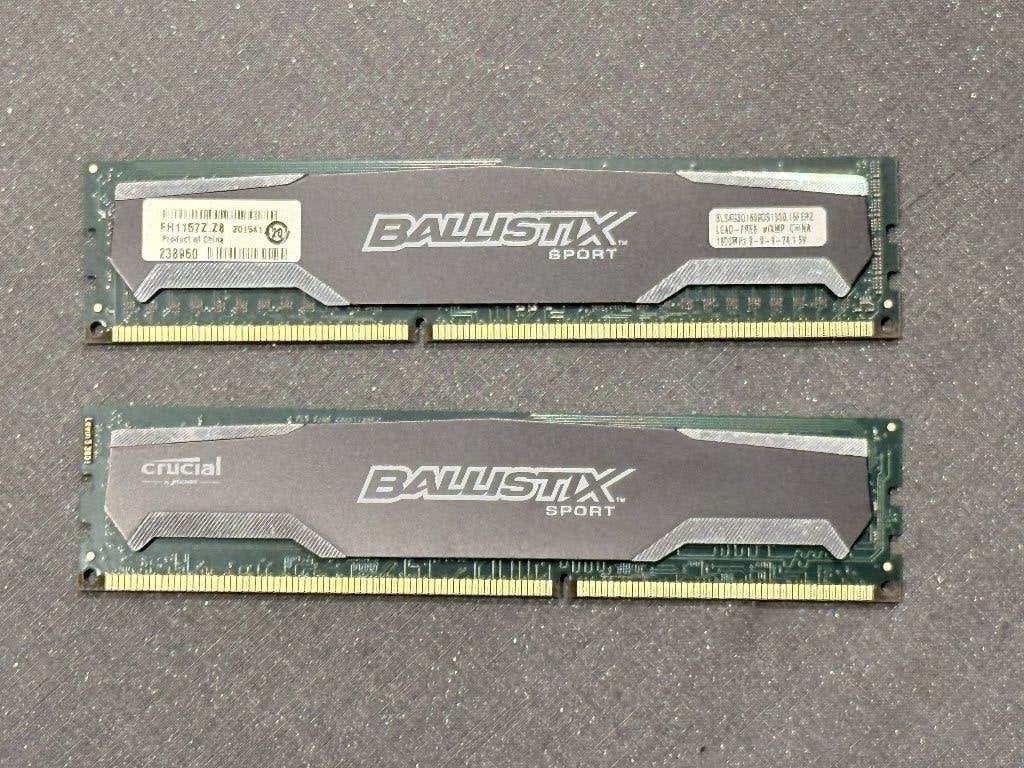 2X Corsair Ballistix 4GB DDR3 1600MHz CL9, DDR3, Ophalen of Verzenden, Zo goed als nieuw, Desktop