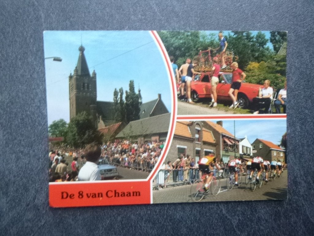 Chaam, de 8 van Chaam/wielrenners/auto 1987, Verzenden, 1980 tot heden, Gelopen, Noord-Brabant