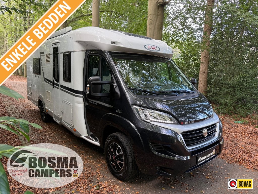 LMC Blackline 712 T Enkele Bedden 30000 km Uniek Airco 2016, Ringverwarming, Fiat, Elektrische ramen, Bedrijf