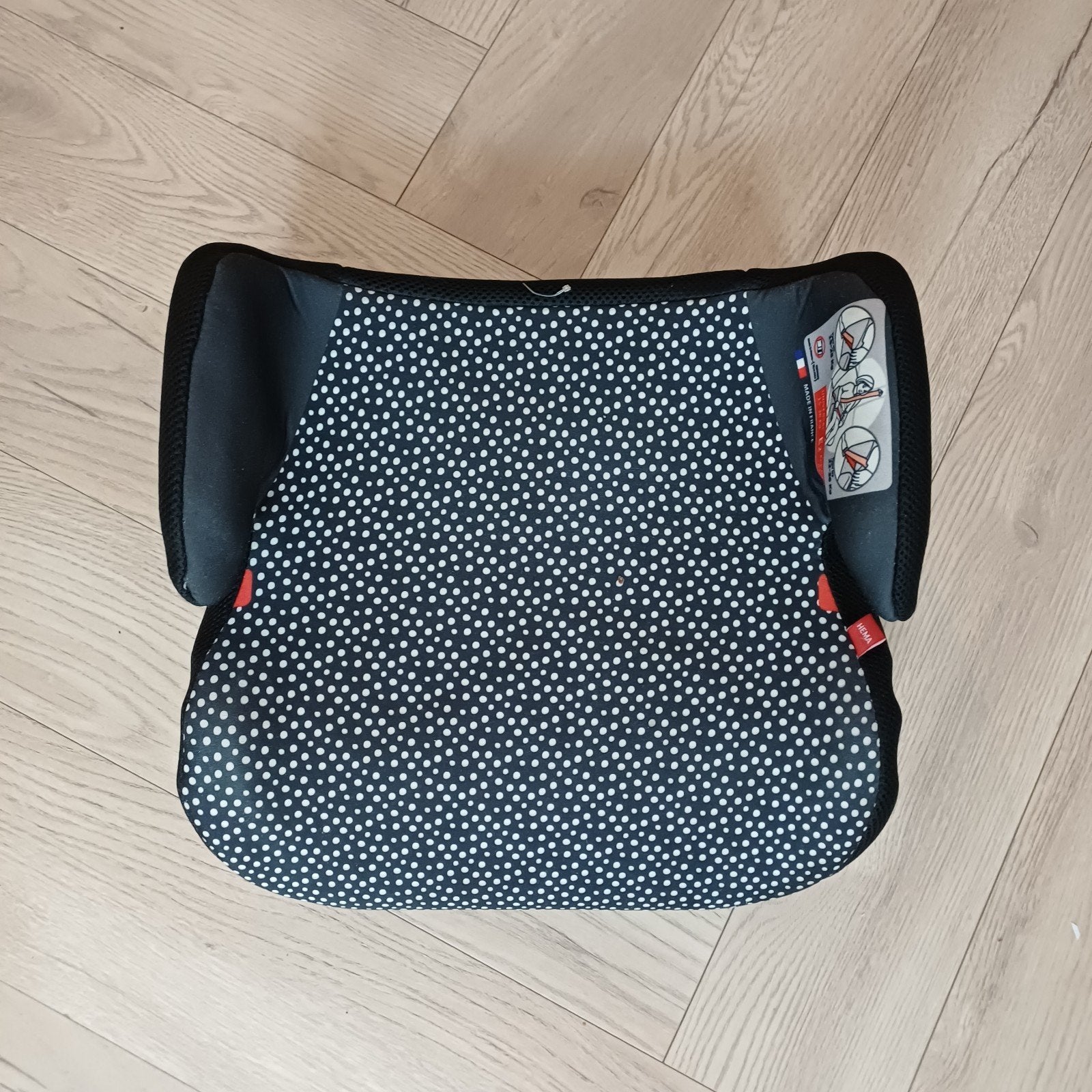Hema Autostoelverhoger - Zwart met witte stippen, 15 t/m 36 kg, Ophalen, Overige merken, Gebruikt