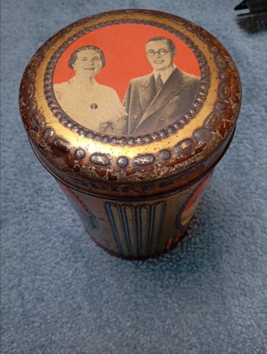 vintage Suiker Blik Koninklijk huis, Ophalen of Verzenden, Gebruikt