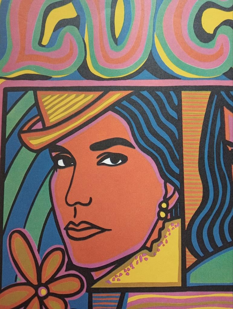 Lucia film affiche Cuba 1970 Pop Art, Ophalen of Verzenden, Gebruikt, A1 t/m A3, Film en Tv